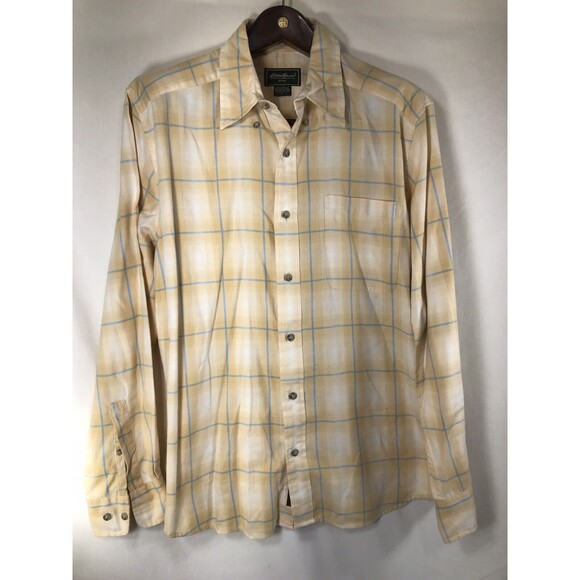 Eddie Bauer Other - Eddie Bauer Yellow Plaid Long Sleeve Shirt Size Large